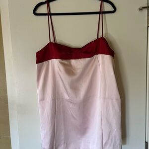 Free People Red and Pink Slip Dress